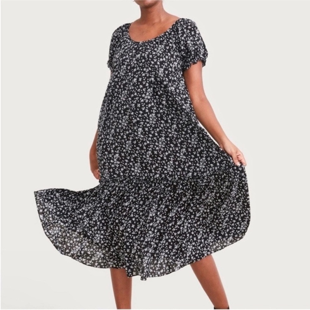 Hatch ditzy floral secret nursing midi dress
